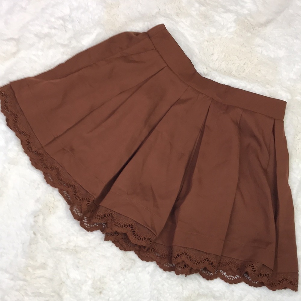 NWT Cider Women’s Lace Brown Mini Skort Size L